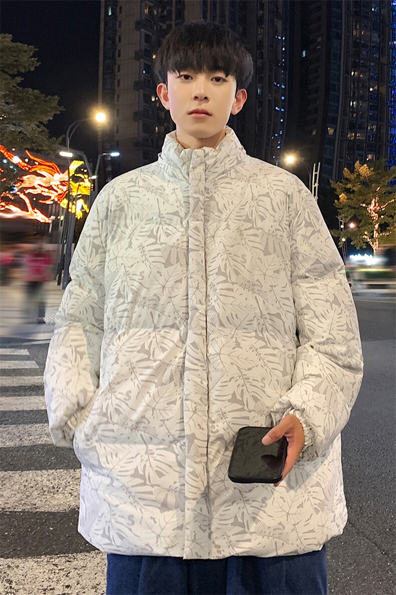 特批2024冬季大码印花棉服可脱卸连帽棉袄外套A436-3091-P70,男装棉衣,电商A436