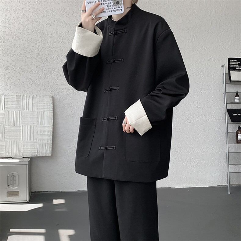 高品质新中式加厚外套褂子男风情侣外套JK1330P128,女装短外套,电商D206-1
