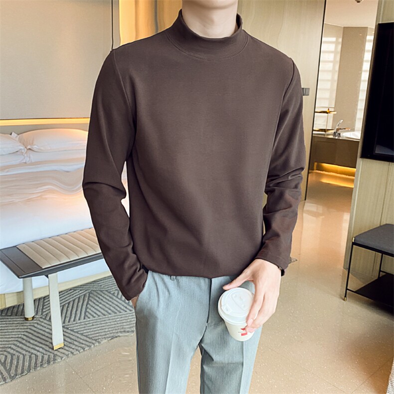 双面绒男保暖卫衣打底衫上衣体恤半高领德绒T617-P35,男装T恤,星座1012-1