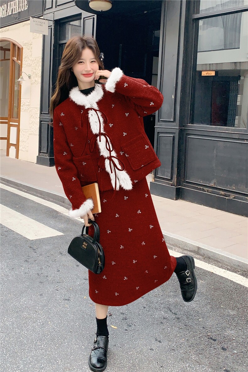 25冬季新品小香风羽绒毛呢套装6562-P305-K458,女装套装/套裙,2C317