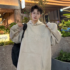 珍珠连帽卫衣潮牌男款休闲情侣外套秋冬XZ225-3-WY11-P55控85，女装短外套，星座225-3