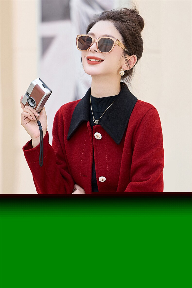 小香风外套女春装2025年新款爆短款高端级品牌个子双面高端呢大衣,女装毛呢外套,众宇琦