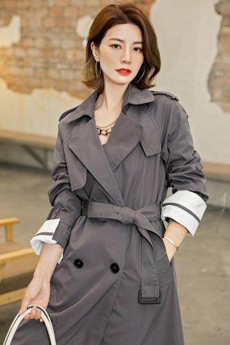 【现货】时尚风衣，女装风衣，麦丝尚