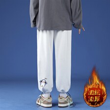 K13167-P35加绒P45春季束脚直筒运动裤男大码宽松休闲卫裤哈伦裤，男装休闲裤，电商A040