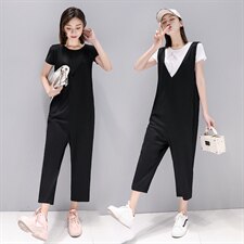 2021连体背带裤女套装休闲减龄洋气夏季新款小个子两件套连身衣潮，女装套装/套裙，布衣桑