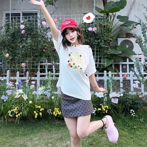 万针全刺绣工艺抖音得物高品质260克重磅纯棉双纱美式高街短袖T恤图片