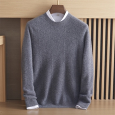 羊绒毛衣男纯色圆领秋冬新款百搭打底衫，男装羊绒套衫，绒誉暖羊绒