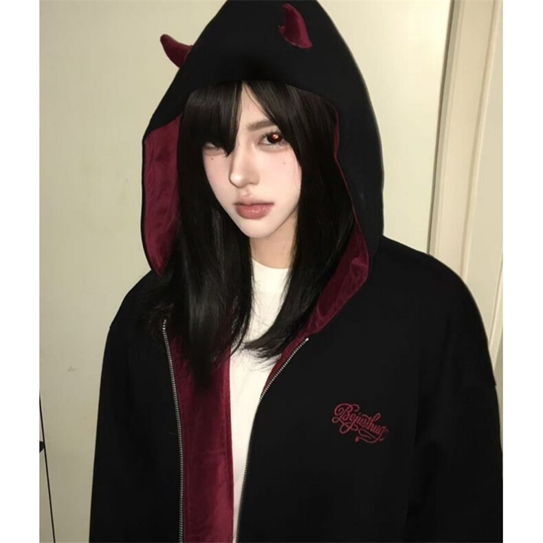 美式复古格子开衫卫衣男高街宽松美式潮流运动连帽外套WA1233,女装短外套,星座1116A（原606A-3）