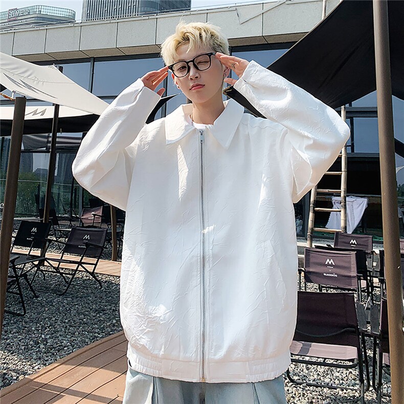 港风大码夹克男情侣百搭外套男：聚酯纤维JK8742P75控108，男装夹克，星座226-1