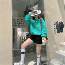 现货秋装新款人字纹卫衣，女装卫衣/绒衫，A 米 格