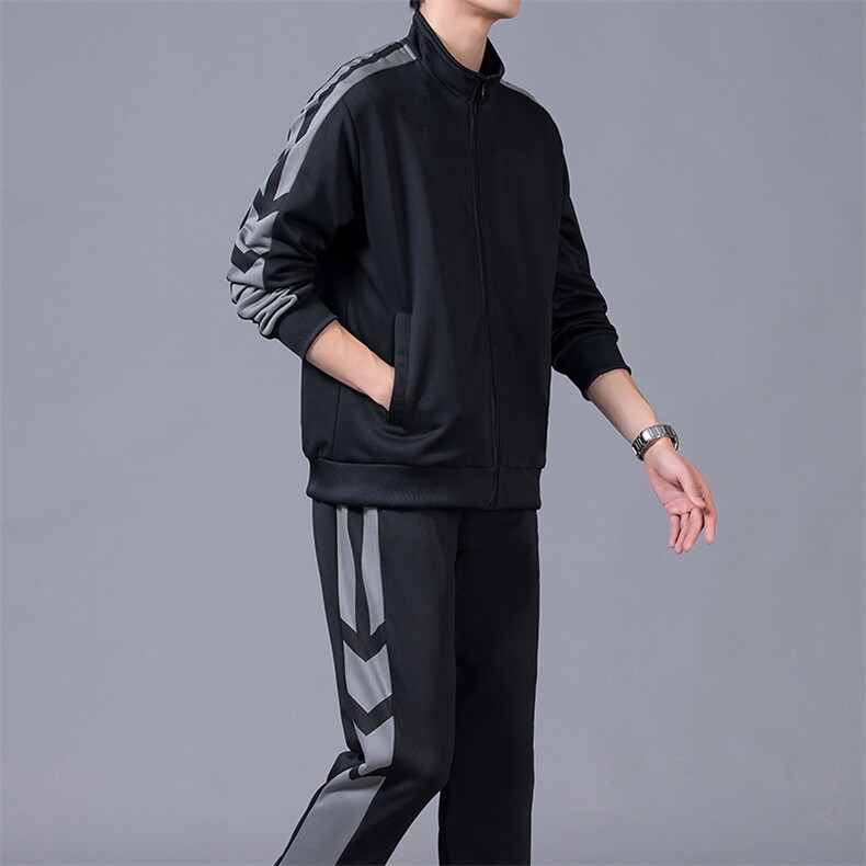 卫衣男衣服纯色连帽长袖运动套装男士春装宽松上衣套头外套三家套,男装休闲套装,电商B212（原钱塘6029）