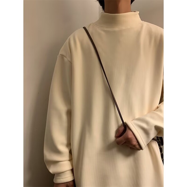 C486P30秋冬打底衫中领男装T血加绒加厚保暖图片