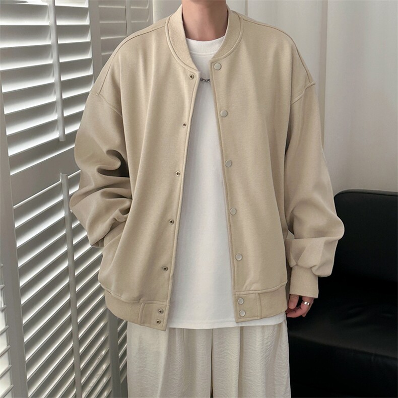 现货-2025春季新品百搭夹克男休闲纯色棒球服外套-AJ2414-P105,男装夹克,电商A351