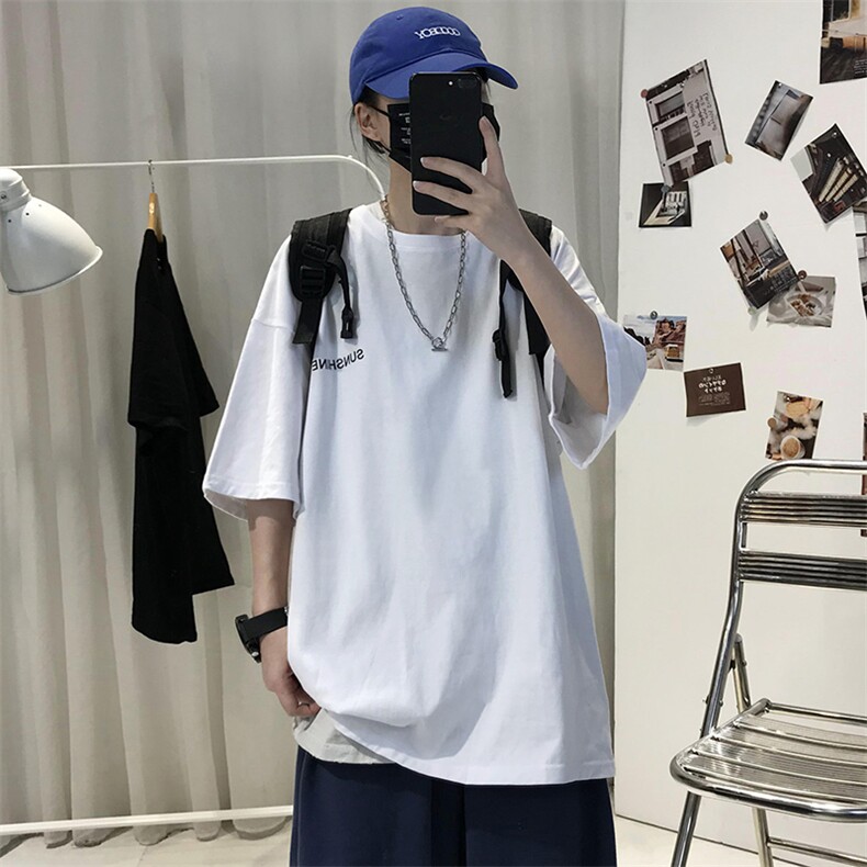 XZ115A-T06 200克纯棉男女字母印花大码S-5XL 10色T恤衫圆领半袖图片