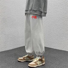 K13276-P35 加绒-P45 可束脚加厚加绒运动裤男大码宽松直筒卫裤男图片