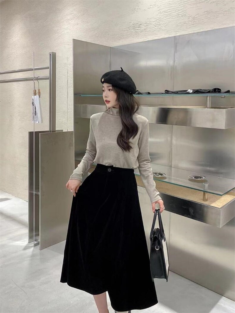 高品质丝绒半身裙，女装半身裙，Balance Studio