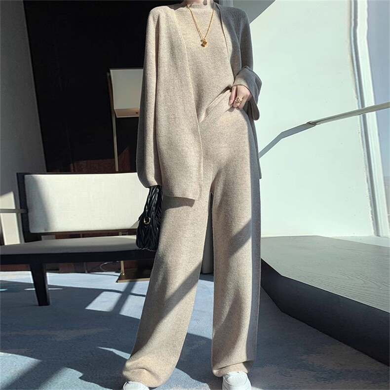 2025年秋季时尚百搭通勤简约休闲三件套开衫开衫，女装羊毛衫，美雪羊绒