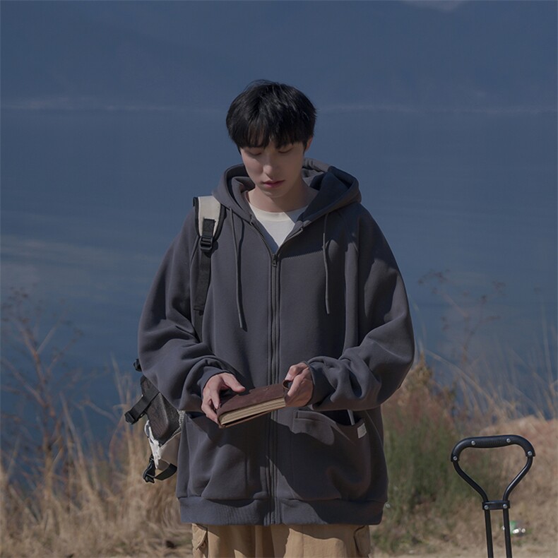 开衫卫衣男春秋款高街连帽衫B225-A6401-P95-X118,男装卫衣,电商B225