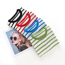 初夏正肩设计感女士打底衫宽松上衣黑白条纹圆领短袖t恤，女装T恤，忠诺羊绒