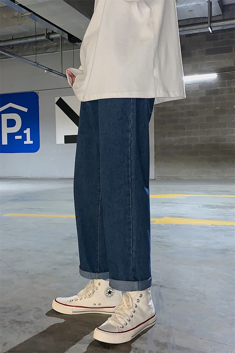 浅色牛仔裤男薄款美式潮牌直筒宽松阔腿痞帅裤子A409-1,男装牛仔裤,电商A409-1