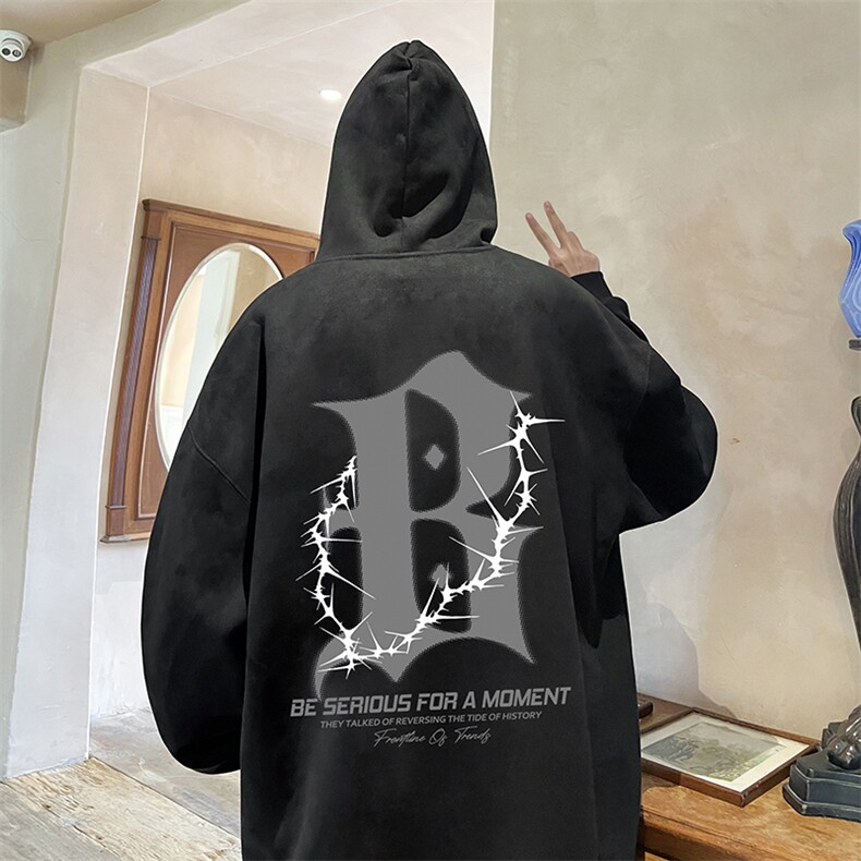 量大优可提供视频麂皮绒卫衣连帽HD019-1-LPWY4213-P40,男装卫衣,电商019-1
