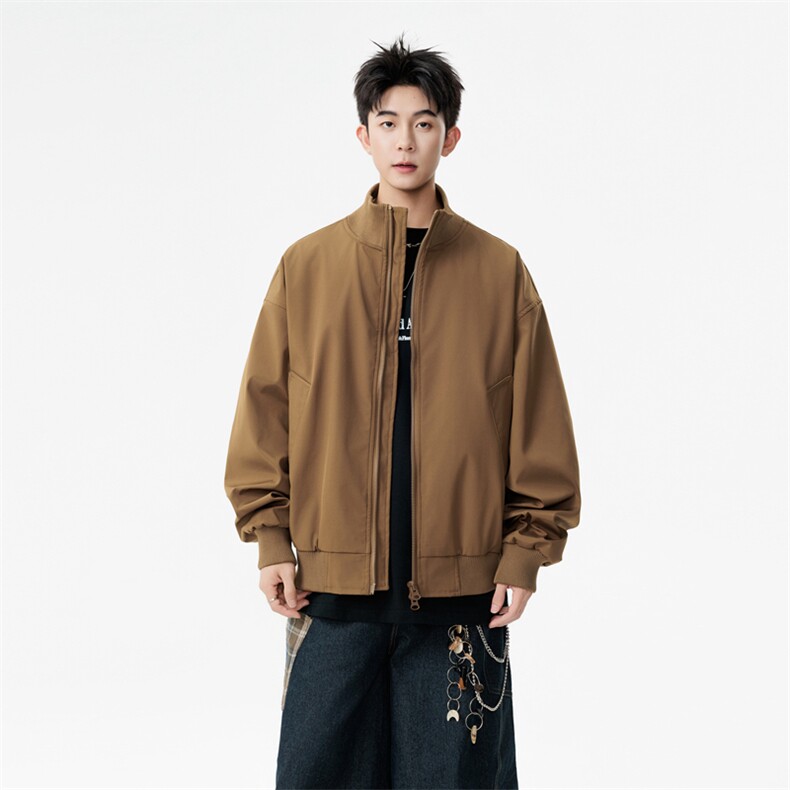 直播美式飞行员夹克男士潮流痞帅立领百搭工装外套6187-特P40,男装夹克,星座1403A