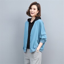 2021春季新款时尚V领休闲宽松舒适卫衣外套，女装卫衣/绒衫，玛其路