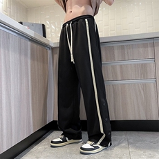 美式复古休闲裤男新款潮流痞帅撞色排扣设计感运动裤子D2400-p38，男装休闲裤，星座1008