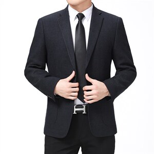 时尚休闲西服上衣男士40岁50中年商务外套宽松春秋季新款爸爸西装图片