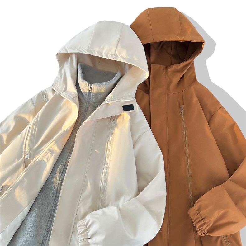 三合一冲锋衣男士加绒棉衣潮大码棉服外套两件套A266-SH80181-P80图片