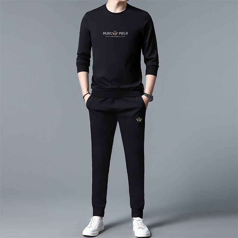 S3032-2钱塘2020-2春秋百搭薄款时尚休闲中青年男士卫衣套装P127，男装休闲套装，钱塘207-2