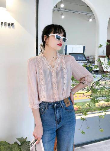 蕾丝花衬衫，女装衬衫，兰魅依生
