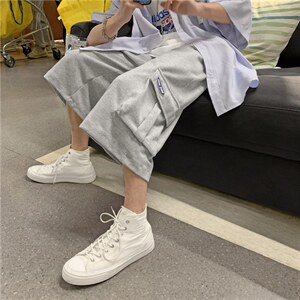 ins新款夏潮牌薄款百搭休闲中裤工装短裤宽松运动裤子 K316-P30图片