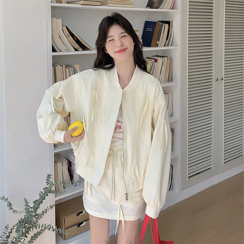 休闲衣服穿搭黄色棒球服套装女春秋超火好看高级小众半身裙两件套,女装套装/套裙,2C207