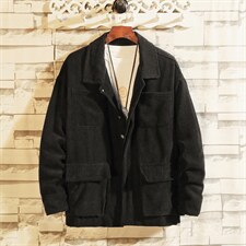 砖墙挂拍 日系情侣灯芯绒夹克外套多口袋工装宽松休闲 H203/P85图片