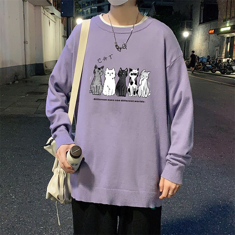 M67100-P45加绒款-P65圆领毛衣男大码针织衫男毛线衣线衫，男装针织衫/毛衣，电商A040