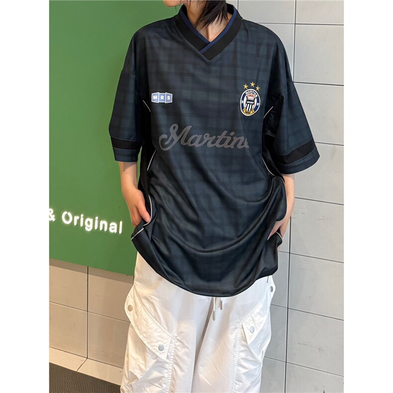C316 T8336 P58 夏装新款短袖T恤运动秋衣速干时尚V领绣花tee潮图片