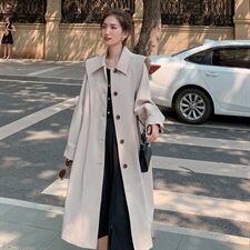 现货271-9720-P135新款过膝风衣外套控178，女装风衣，浙宝271