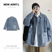 工装牛仔外套男ins韩版潮流网红休闲痞帅学生宽松夹克JK933-P60,男装夹克,星座1008-1