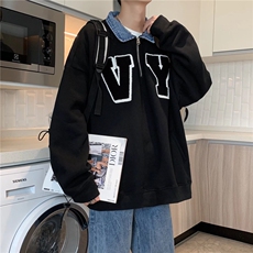 男春季新款卫衣牛仔领卫衣WY008P37，男装卫衣，星座1116-2