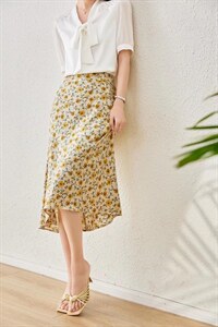 1093#黑色、米色，S-XXL，花色鱼尾裙。,其它,束索