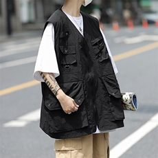 日系复古工装马甲男女生学院风多口袋宽松休闲潮流背心MJ038-P45，男装背心/马甲，星座308B-2