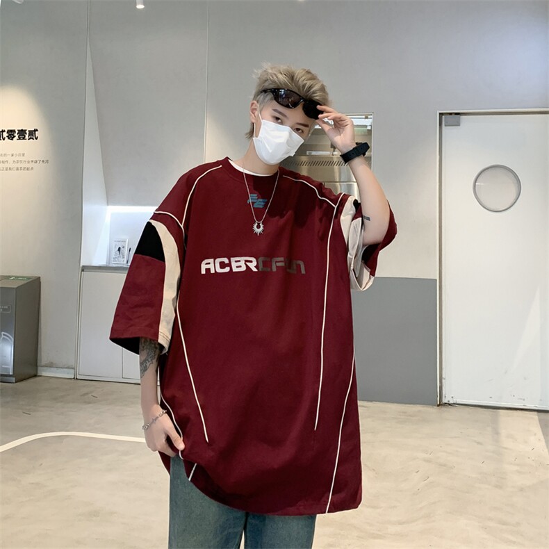 美式高街T恤男韩版潮流痞子帅字母2024夏季新款ins体恤ST324-P39,男装T恤,星座412-3
