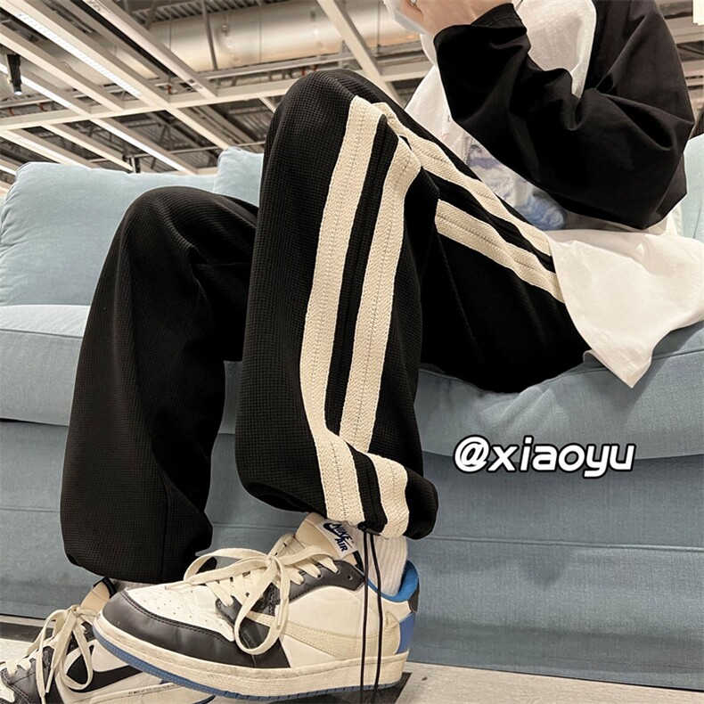 XZ616秋季新款华夫格拼接编织带贴标抽绳休闲裤TY377P55控68,男装休闲裤,星座512A（原616）