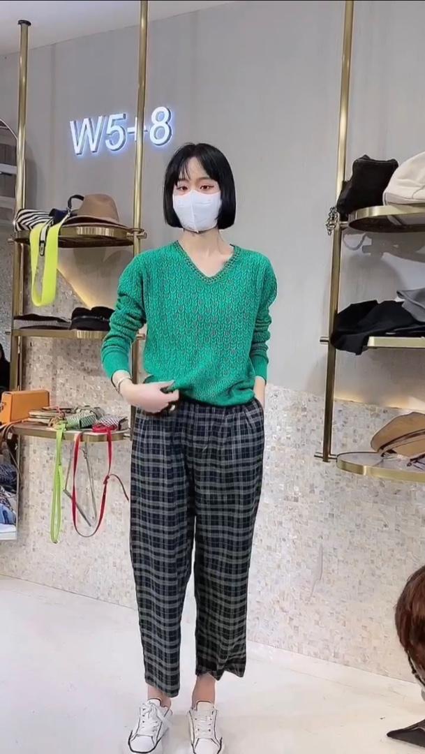 2021秋季新款时尚休闲显瘦遮胯直筒休闲裤,女装休闲裤,L·H·X