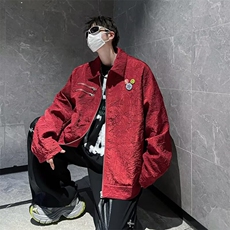 美式复古痞帅飞行员夹克男款潮牌高街翻领休闲外套，男装夹克，星座716-3