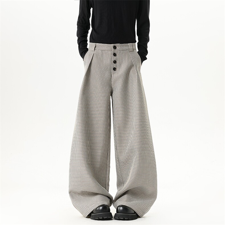 【现货】XZ1218XK020特价P98千鸟格打褶排扣老钱风休闲裤西裤，男装西裤，星座1218（原611-3）