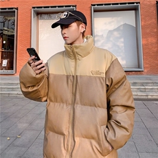 港风冬季时尚百搭宽松字母印花潮流棉服外套M8013-P98，男装棉衣，星座1109-3
