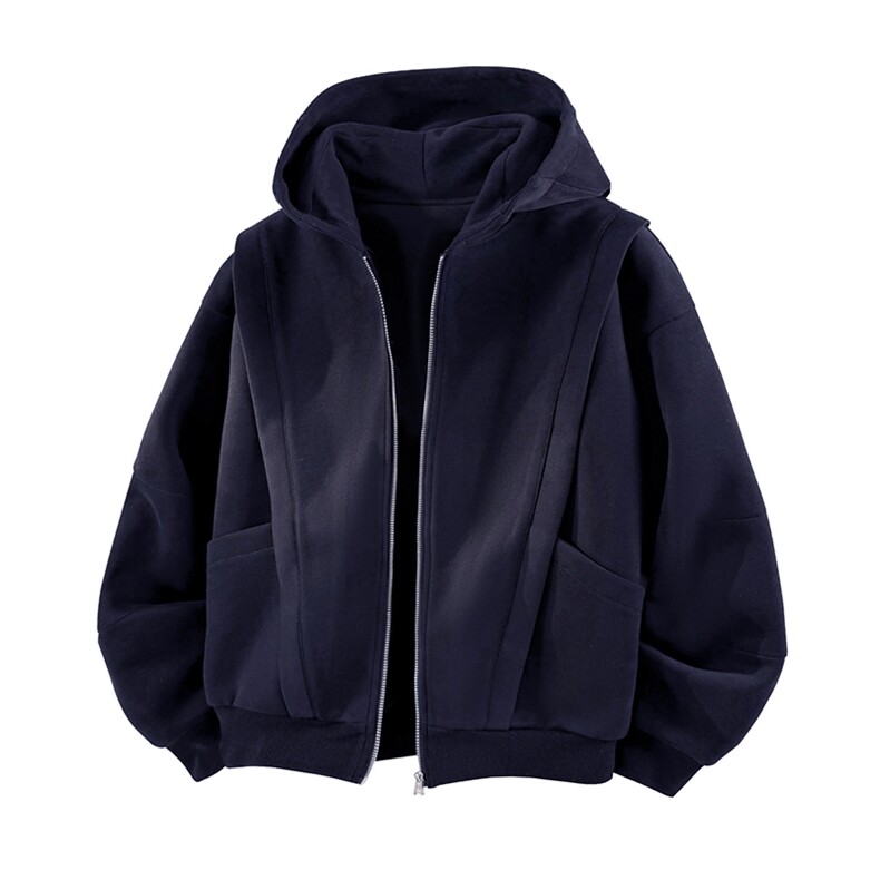 抖音得物高品质二开25秋冬美式重磅宽松结构设计连帽卫衣外套W78，男装卫衣，电商A486-1