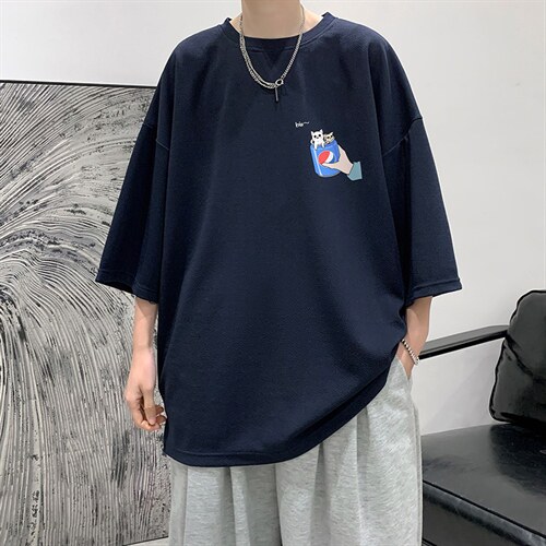 Q11262-P30 春夏季七分袖t恤男大码五分袖男短袖中袖   大皂风图片